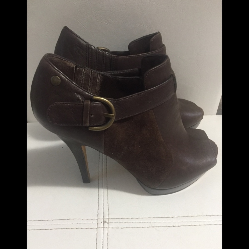 Coach peep toe booties